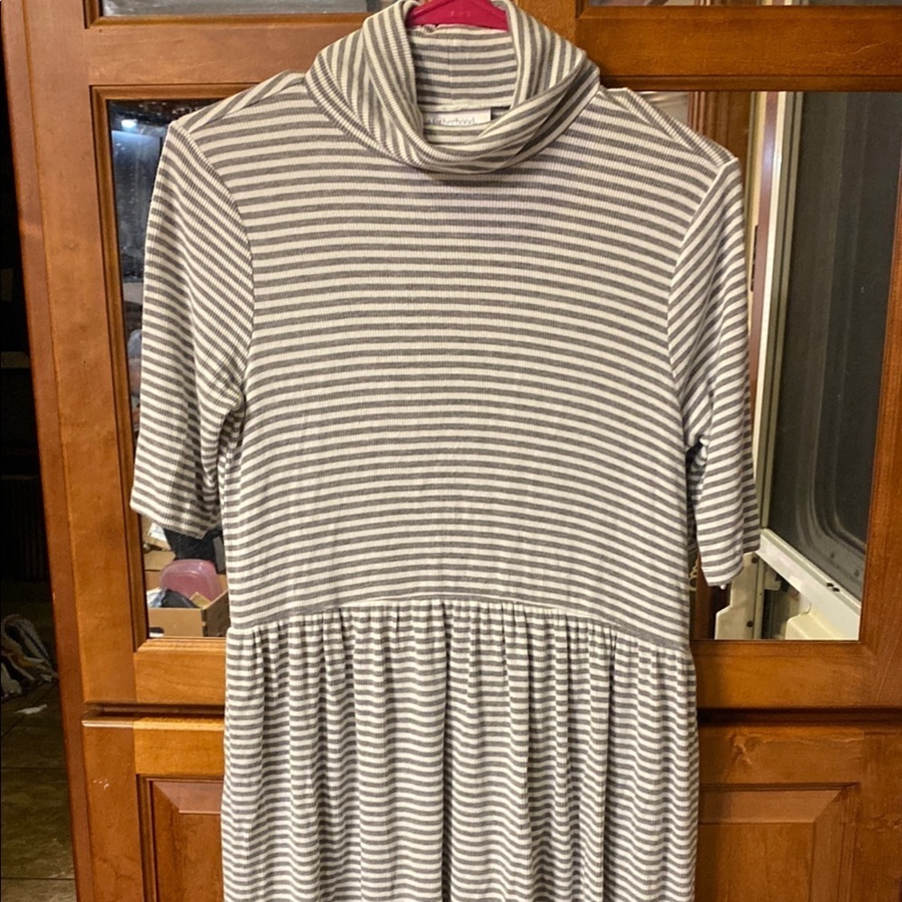 Motherhood Size Small Maternity Striped Turtleneck Top or Mini Dress Fall